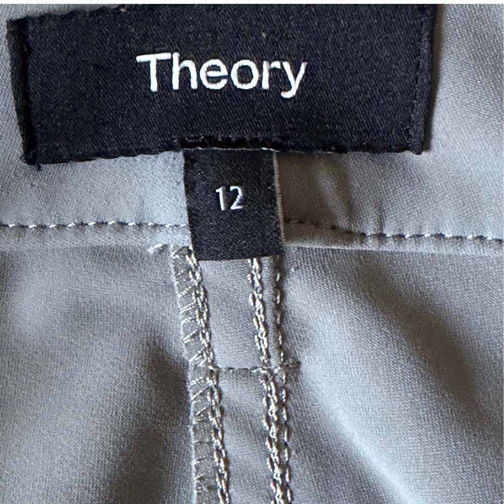 Theory Treeca K Precision Ponte Pants Womens 12 Sage Green Slim Cropped M0227206 - Picture 6 of 6